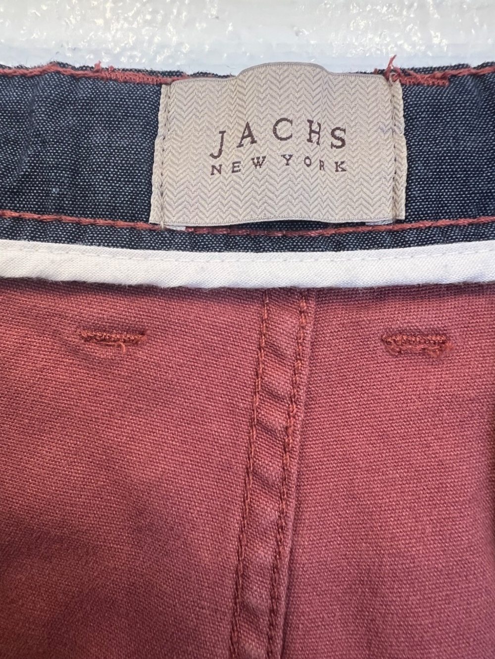 Jachs New York Chino Shorts Rust Terra Cotta Cotton Stretch Classic Fit (38) - Picture 3 of 7